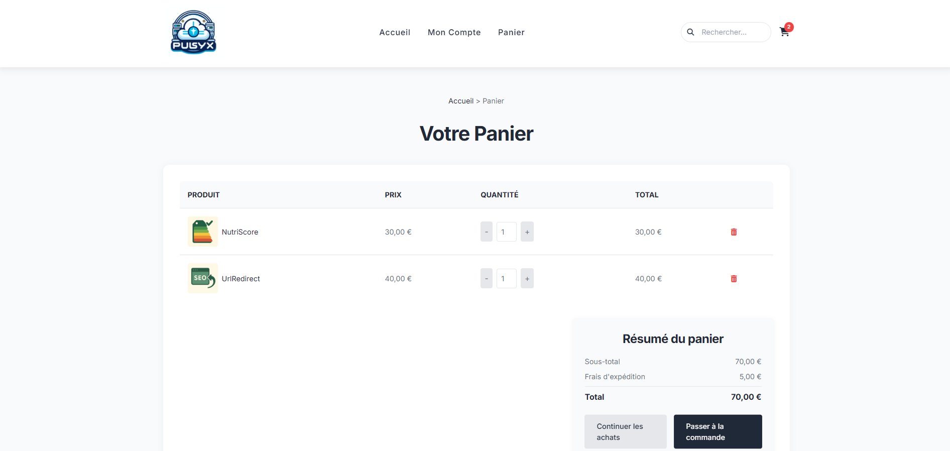 Projet E-commerce Pulsyx - Image 4